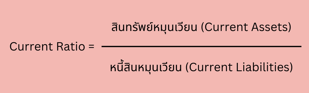 สูตรคำนวณ Current ratio